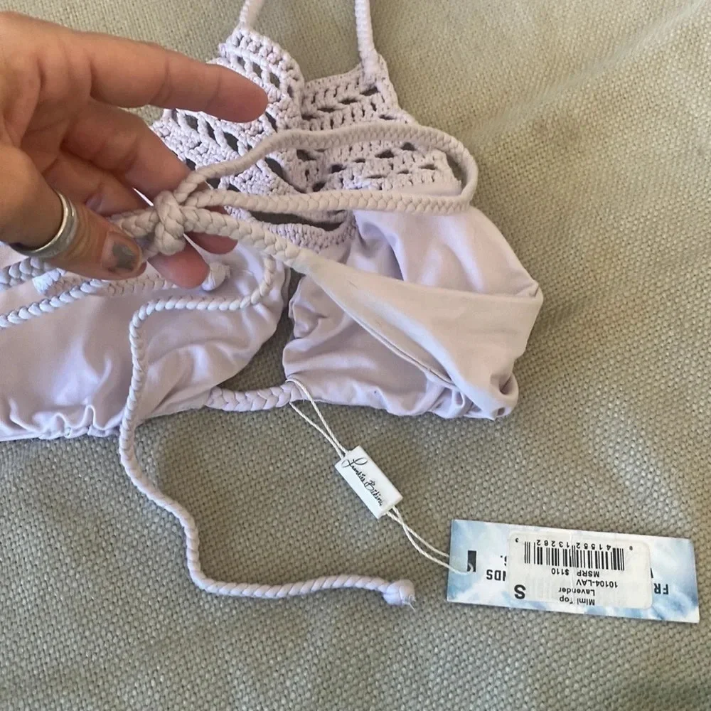 Frankie’s Bikinis Mimi Top in Lavender NWT size small